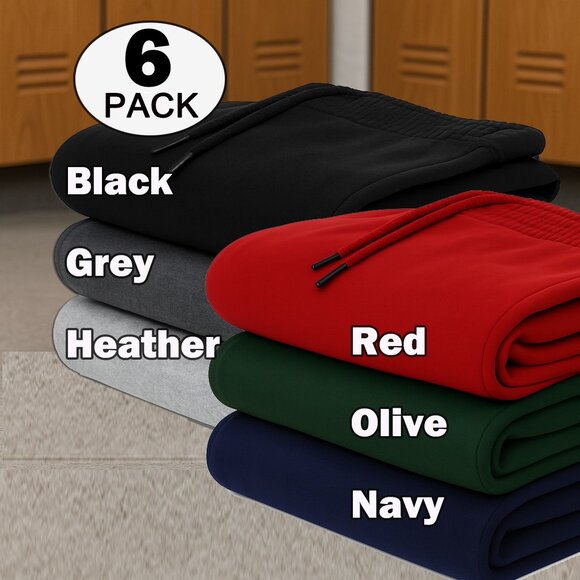 6pk Blue Ice Men's Modern Fit Heavyweight Classic Fleece Jogger Sweatpants - Picture 1 of 6